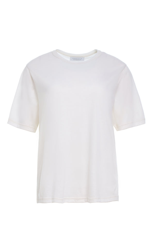 gabriela hearst Kirby T-Shirt in Ivory Cashmere