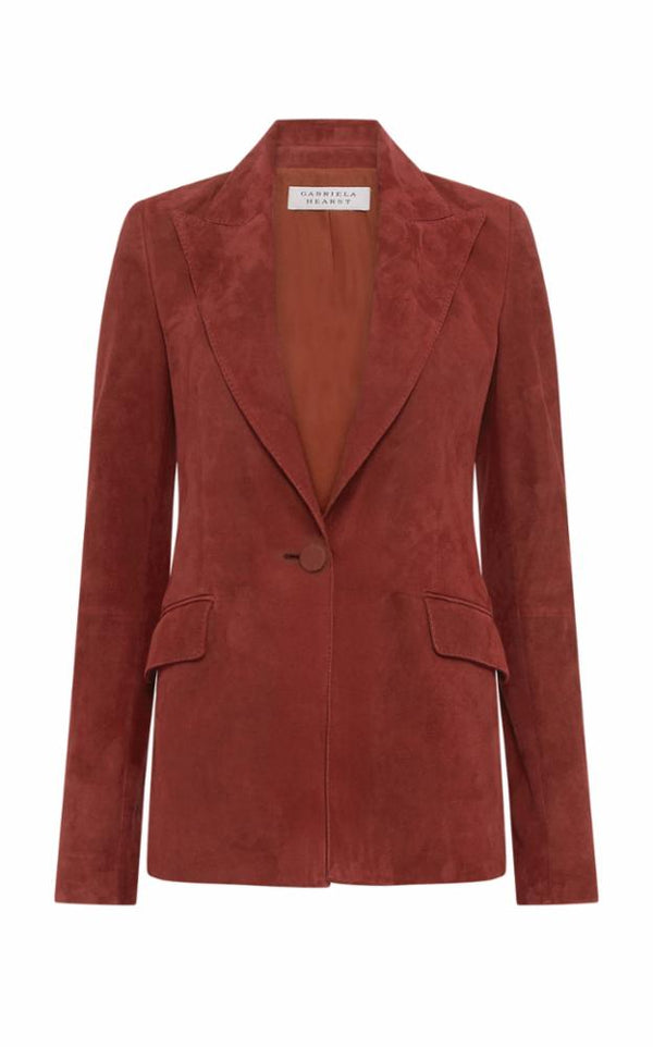 gabriela hearst Leiva Blazer in Burnt Sienna Suede