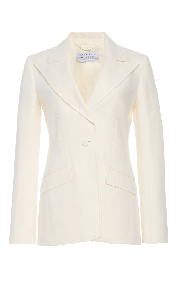 gabriela hearst Leiva Blazer in Ivory Linen Twill