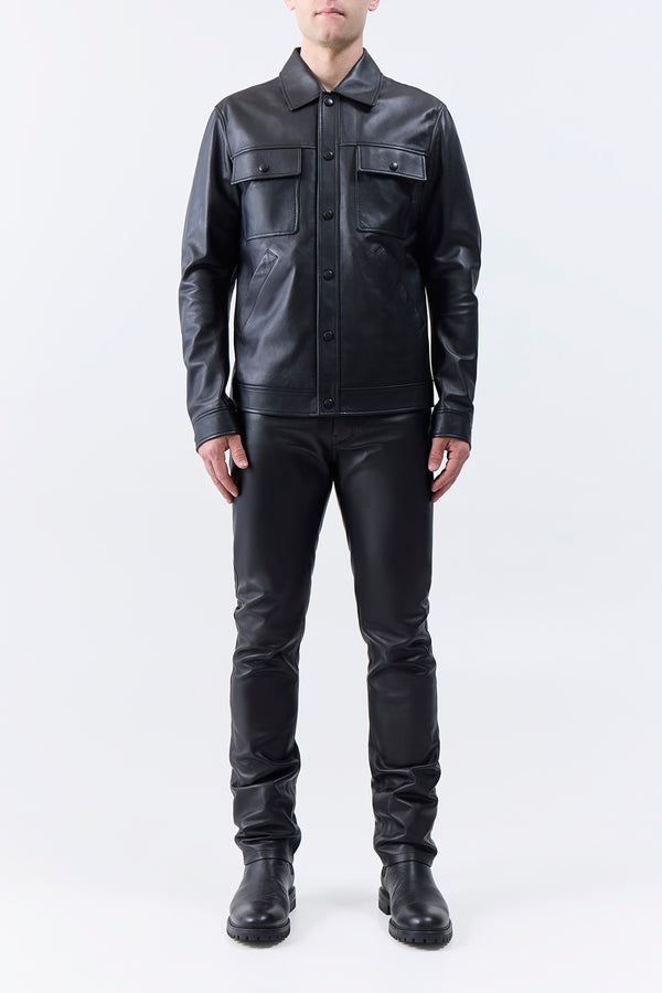 Gabriela Hearst Levy Jacket In Black Nappa Leather