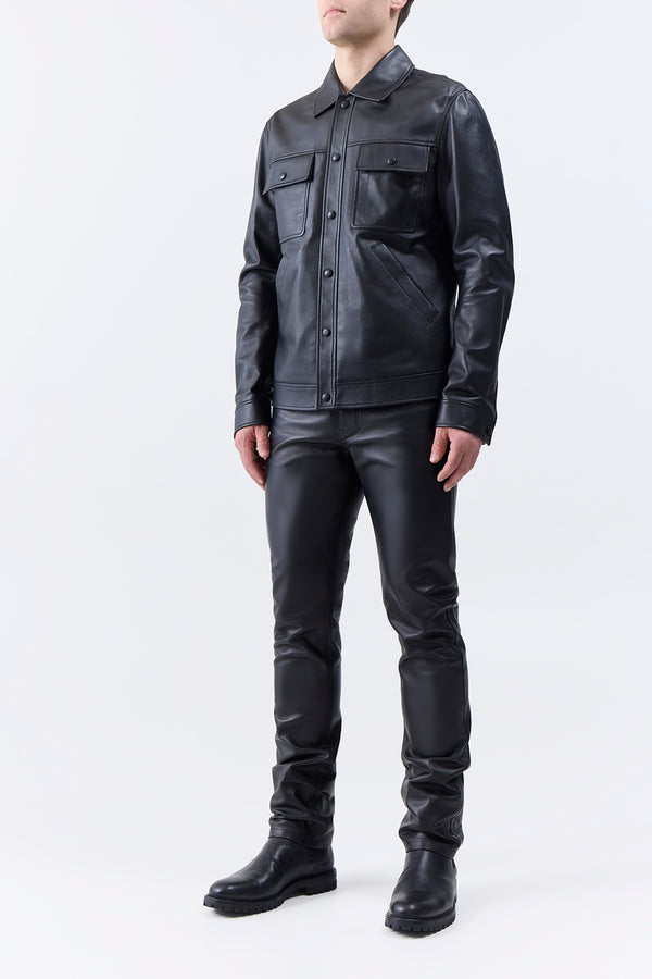 Gabriela Hearst Levy Jacket In Black Nappa Leather