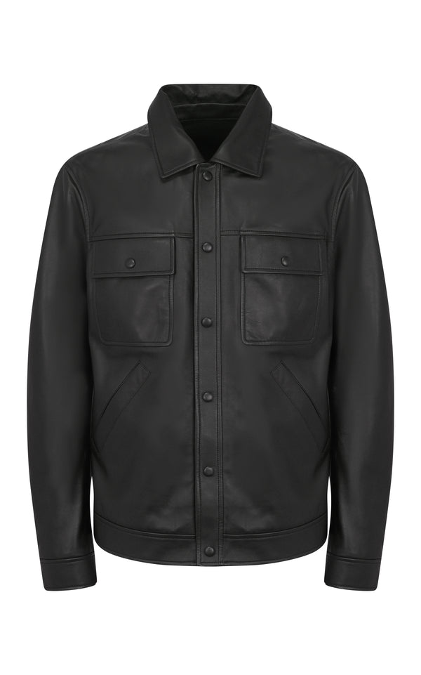 Gabriela Hearst Levy Jacket In Black Nappa Leather