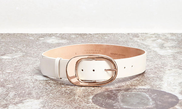 Gabriela Hearst Lozewce Belt In White Leather