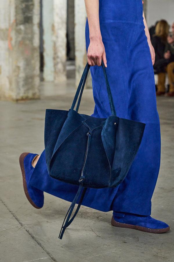 Gabriela Hearst Marija Tote Bag In Navy Suede
