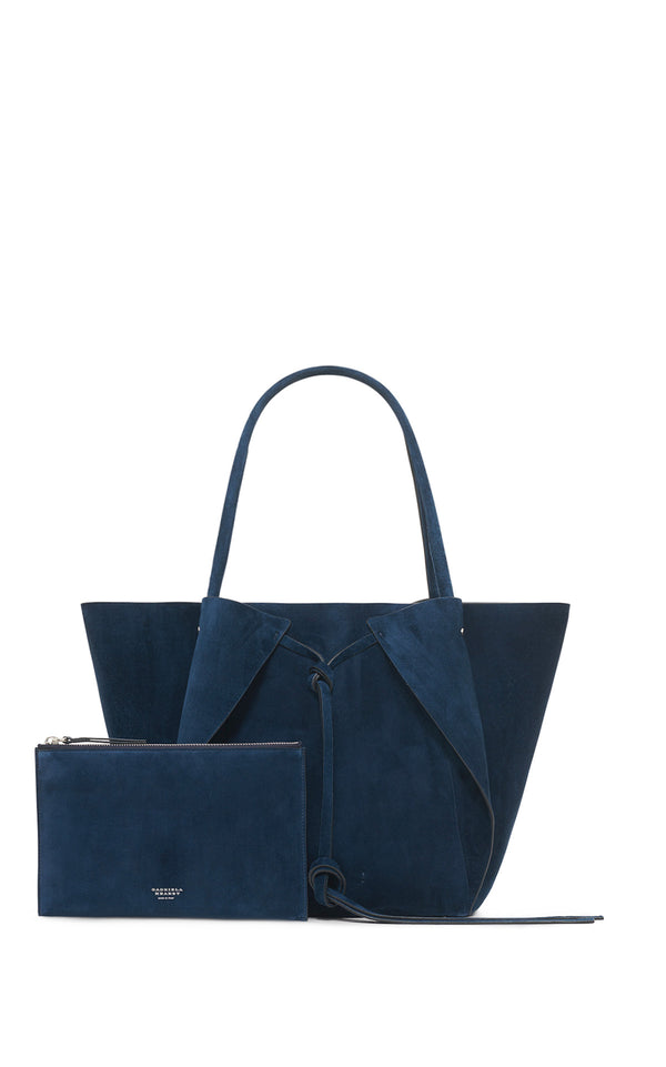 Gabriela Hearst Marija Tote Bag In Navy Suede