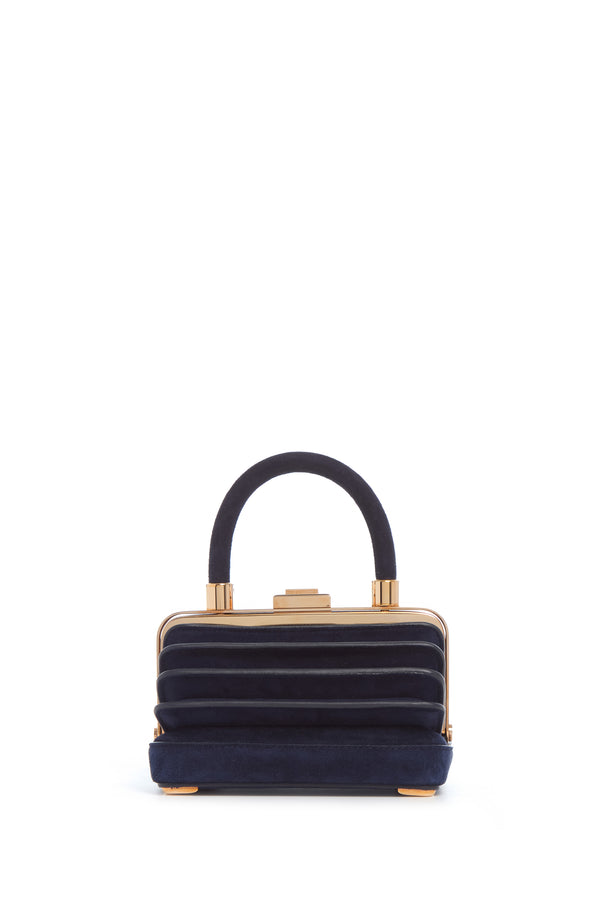 Gabriela Hearst Mini Diana Bag In Navy Suede