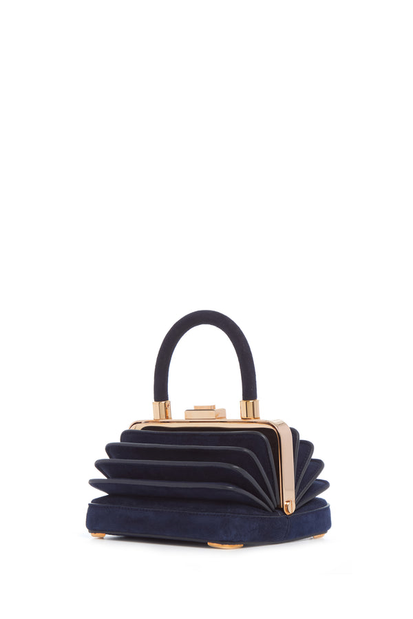 gabriela hearst Mini Diana Bag in Navy Suede