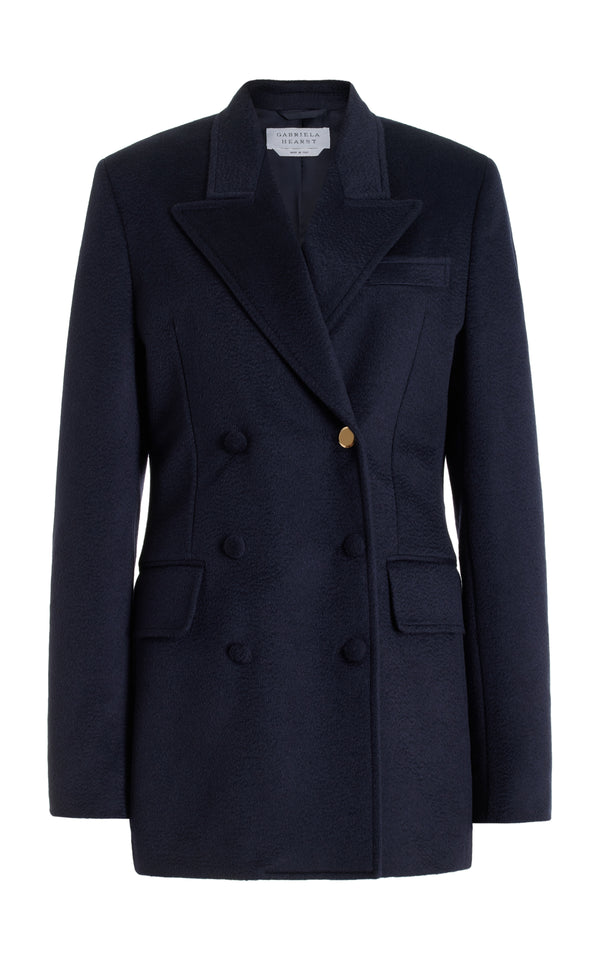Gabriela Hearst Nico Blazer In Dark Navy Cashmere
