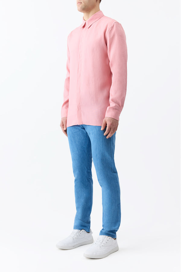 Gabriela Hearst Nicolas Shirt In Rosa Aloe Linen
