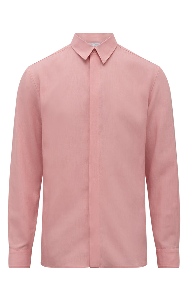 gabriela hearst Nicolas Shirt in Rosa Aloe Linen