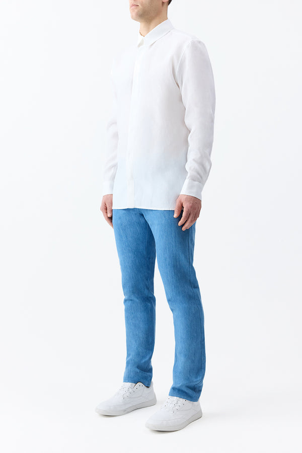 Gabriela Hearst Nicolas Shirt In White Aloe Linen