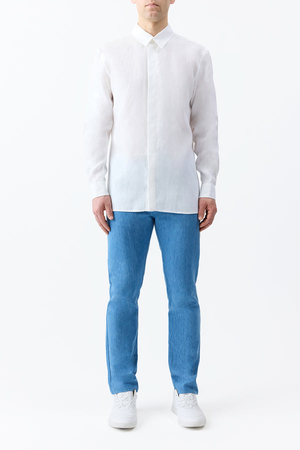Gabriela Hearst Nicolas Shirt In White Aloe Linen