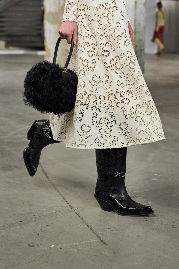 Gabriela Hearst Nina Bag In Black Shearling