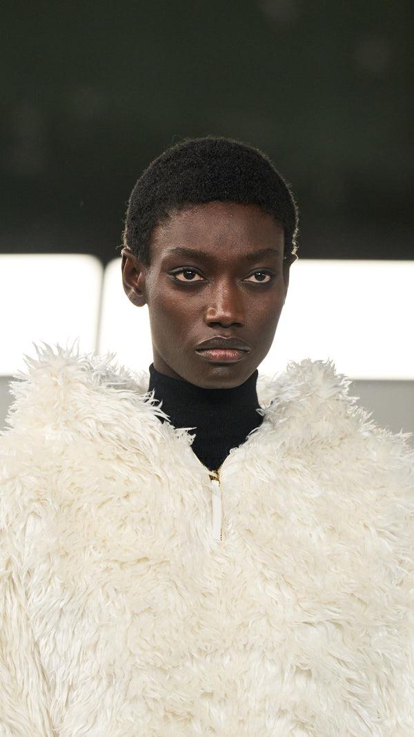 Gabriela Hearst Orlando Hoodie In Ivory Silk Fur