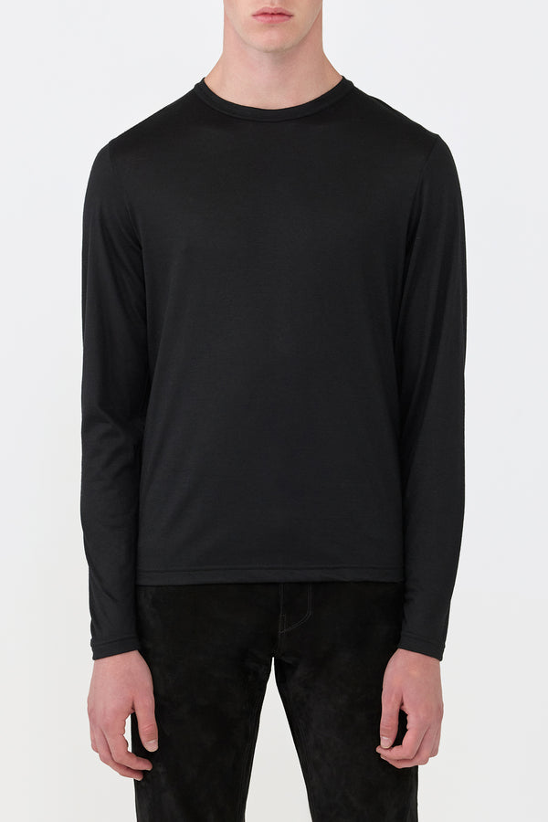 Gabriela Hearst Owen Tee In Black Cashmere