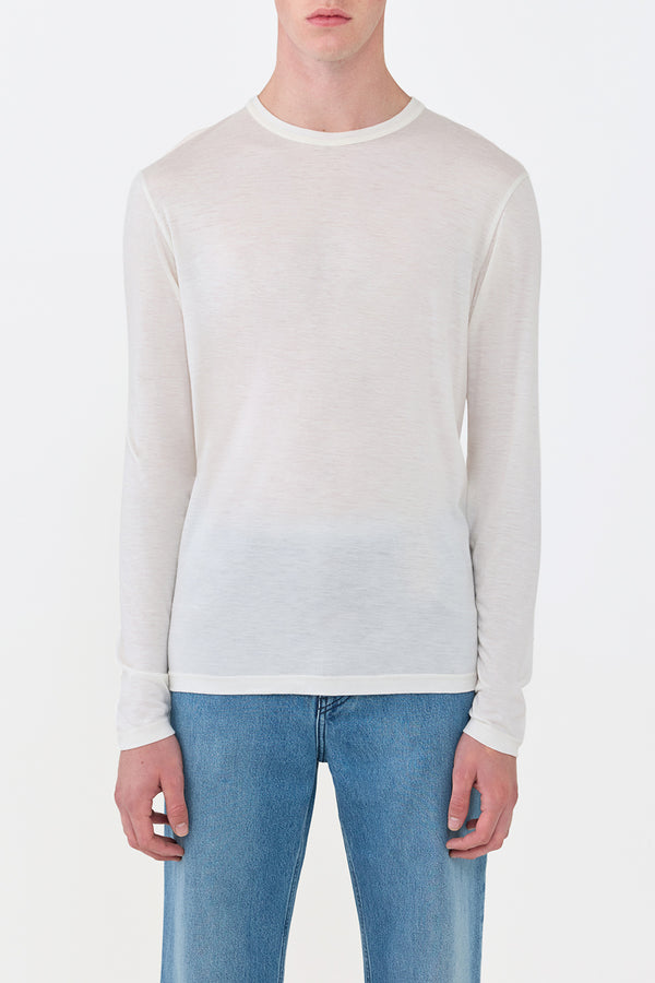 Gabriela Hearst Owen Tee In Ivory Cashmere