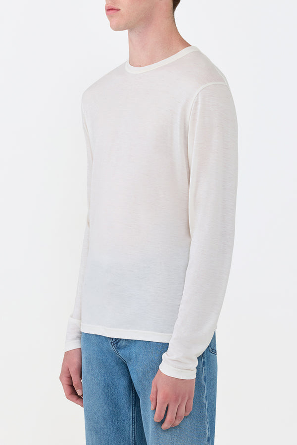 Gabriela Hearst Owen Tee In Ivory Cashmere