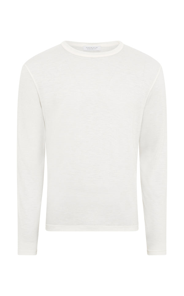 Gabriela Hearst Owen Tee In Ivory Cashmere