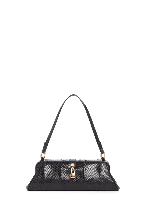 Gabriela Hearst Paola Clutch In Black Snakeskin