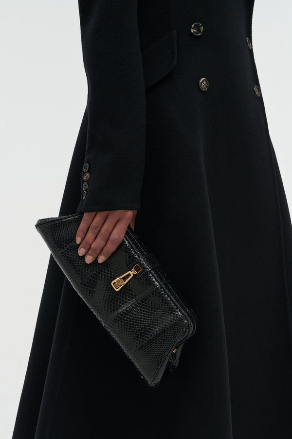 Gabriela Hearst Paola Clutch In Black Snakeskin