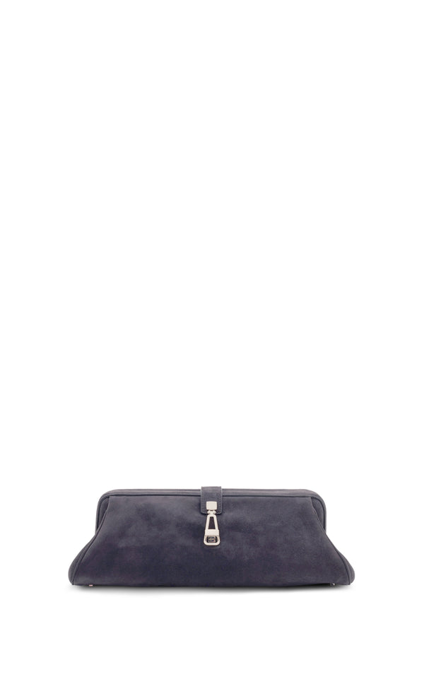 gabriela hearst Paola Clutch in Dark Grey Suede