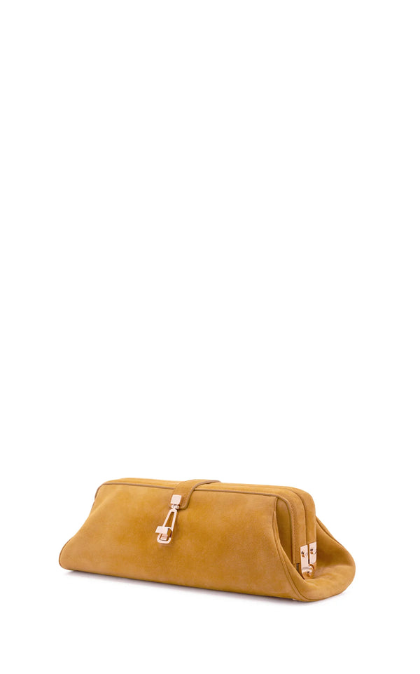 Gabriela Hearst Paola Clutch In Golden Birch Suede