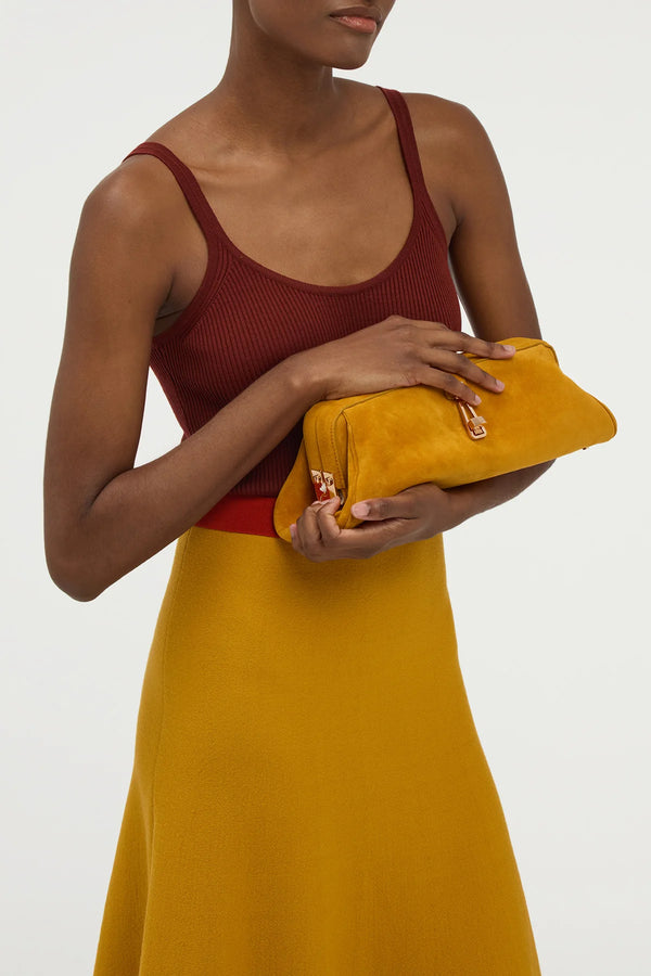 Gabriela Hearst Paola Clutch In Golden Birch Suede