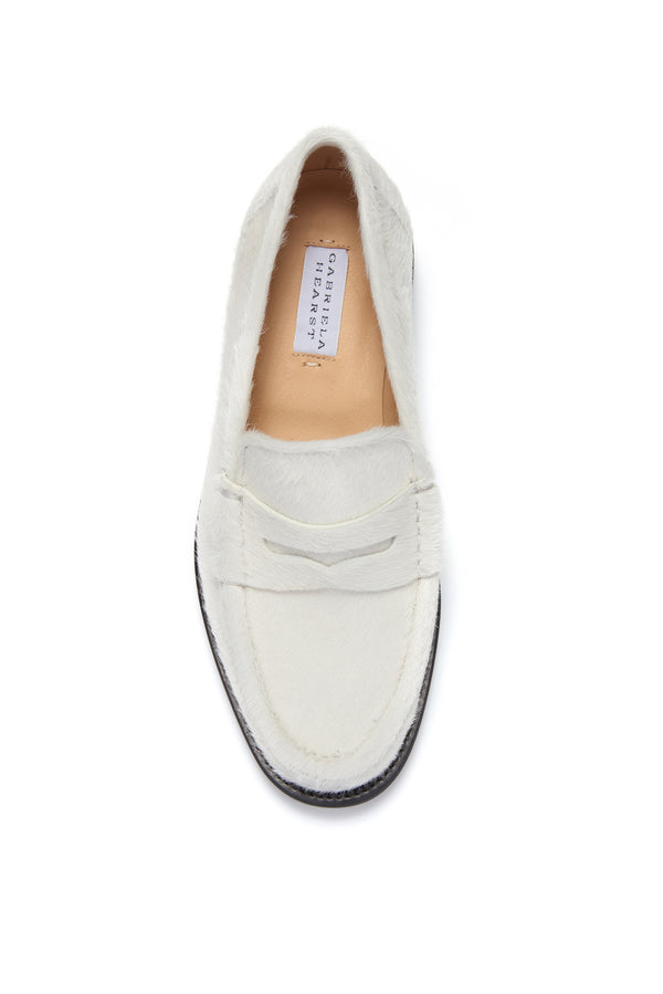 Gabriela Hearst Pierre Loafer In Ivory Pony Hair