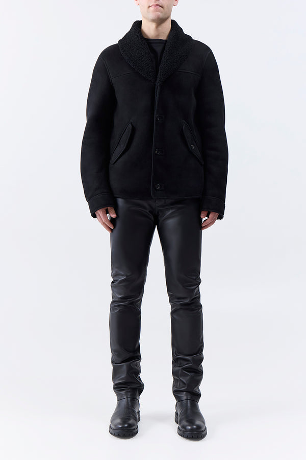 Gabriela Hearst Pilot Jacket In Black Shearling