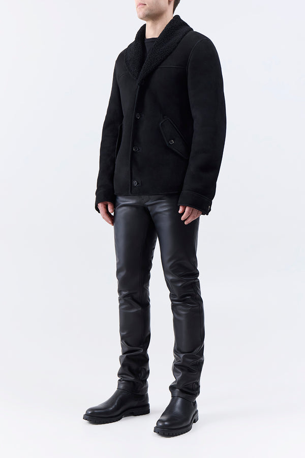 Gabriela Hearst Pilot Jacket In Black Shearling