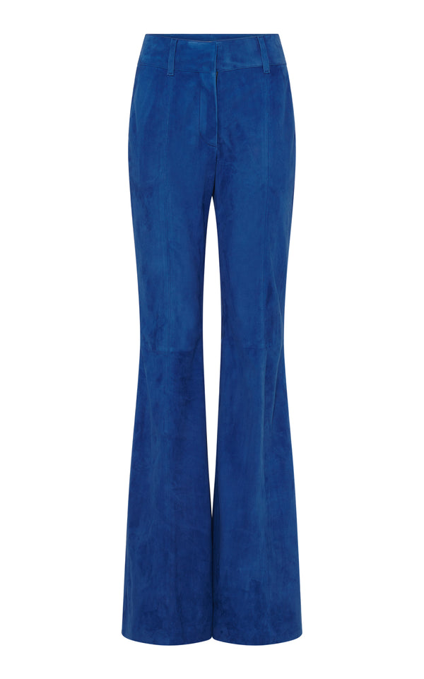 gabriela hearst Rhein Flare Pant in Cobalt Suede