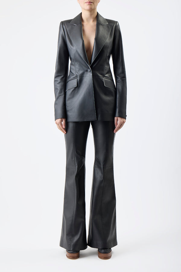 Gabriela Hearst Rhein Pant In Black Nappa Leather