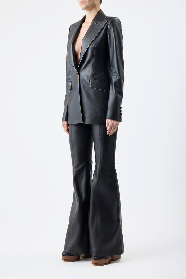 Gabriela Hearst Rhein Pant In Black Nappa Leather