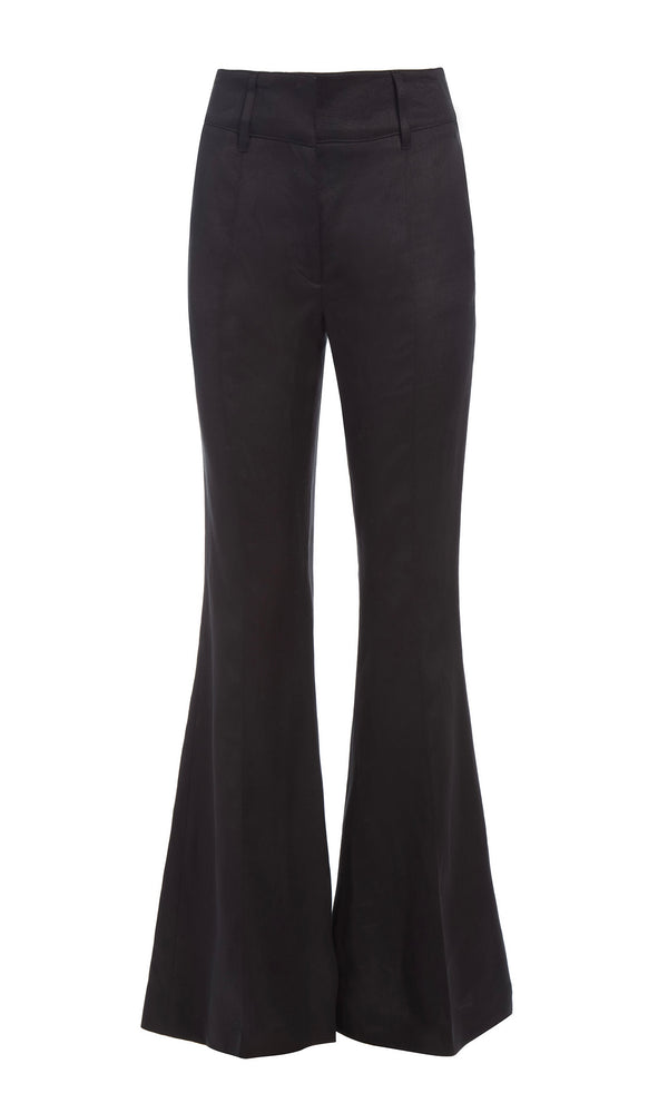 gabriela hearst Rhein Pant in Black Textured Linen