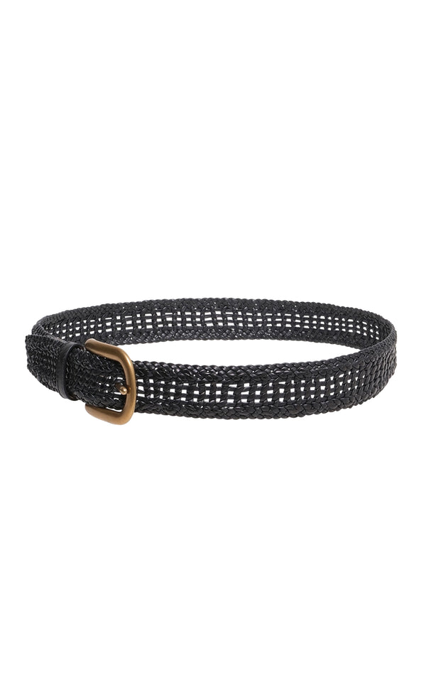 Gabriela Hearst Sam Braided Belt In Black Leather