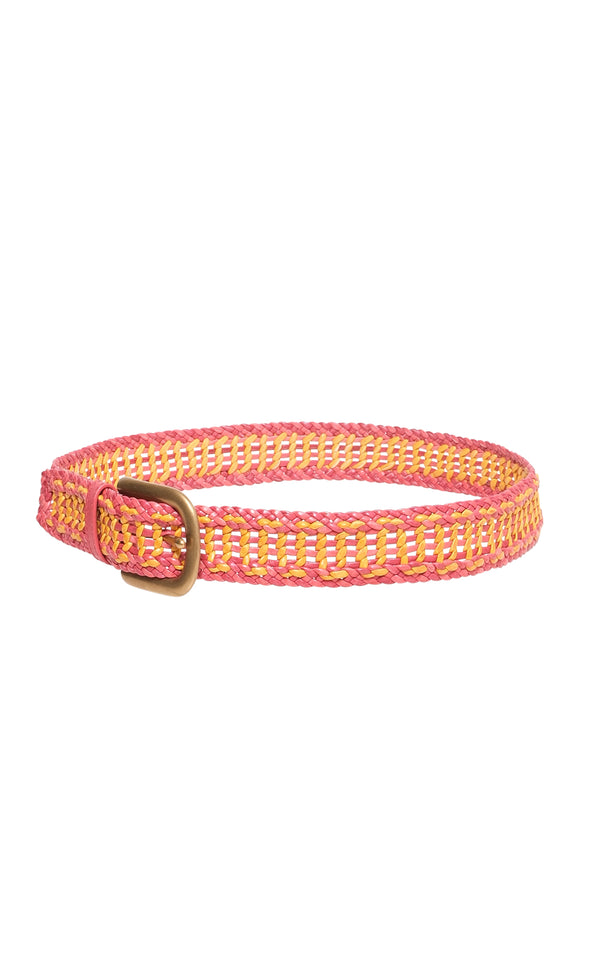 Gabriela Hearst Sam Braided Belt In Red Leather