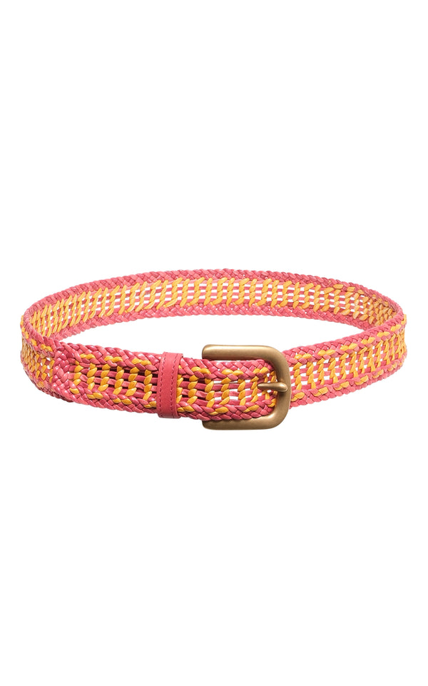 Gabriela Hearst Sam Braided Belt In Red Leather