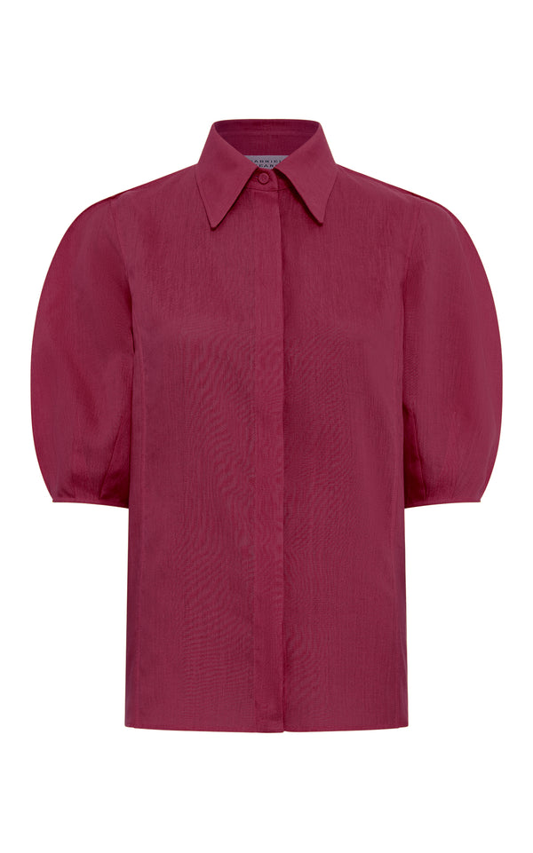 gabriela hearst Sansi Top in Raspberry Aloe Linen