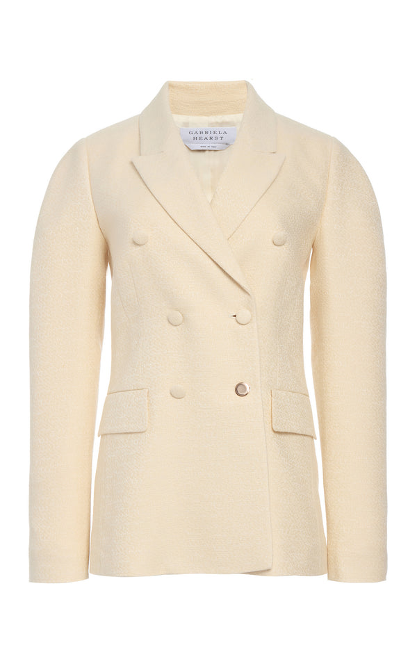 Gabriela Hearst Sedna Blazer In Ivory Silk Tweed