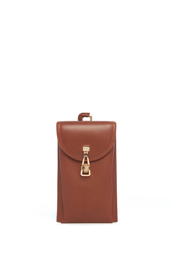 gabriela hearst Sunglasses Pouch in Cognac Leather