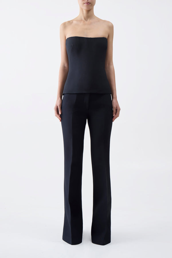 Gabriela Hearst Una Top In Black Wool Silk Cady