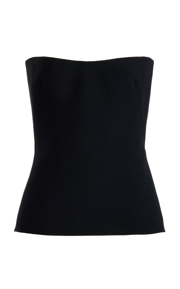 gabriela hearst Una Top in Black Wool Silk Cady