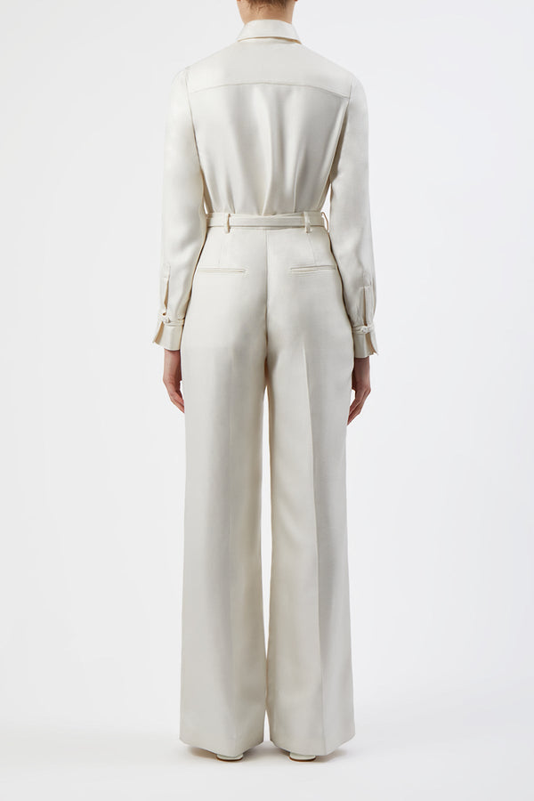 Gabriela Hearst Vargas Pant In Ivory Silk