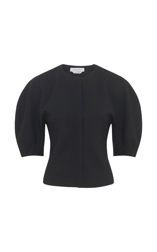 Gabriela Hearst Waverly Top In Black Recycled Wool