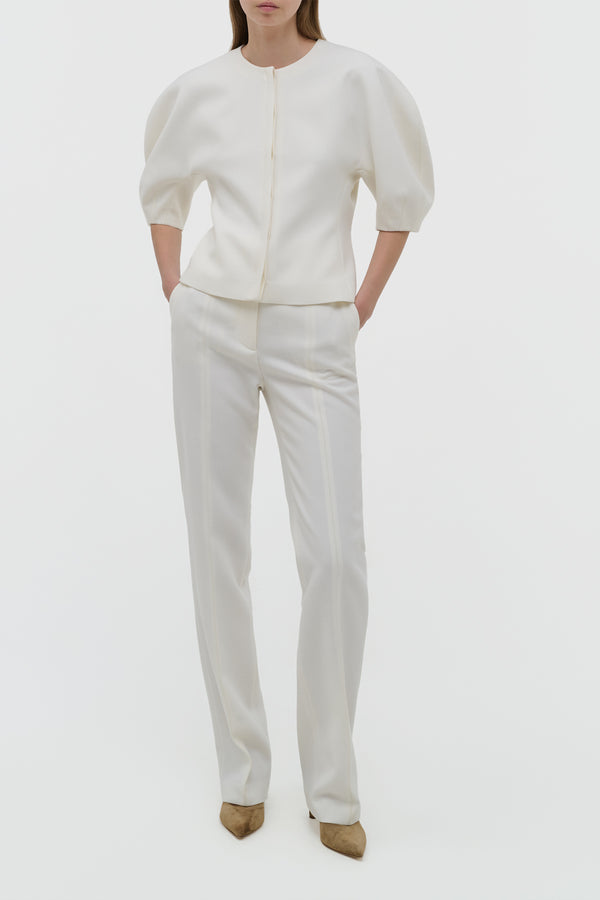 Gabriela Hearst Waverly Top In Ivory Recycled Wool