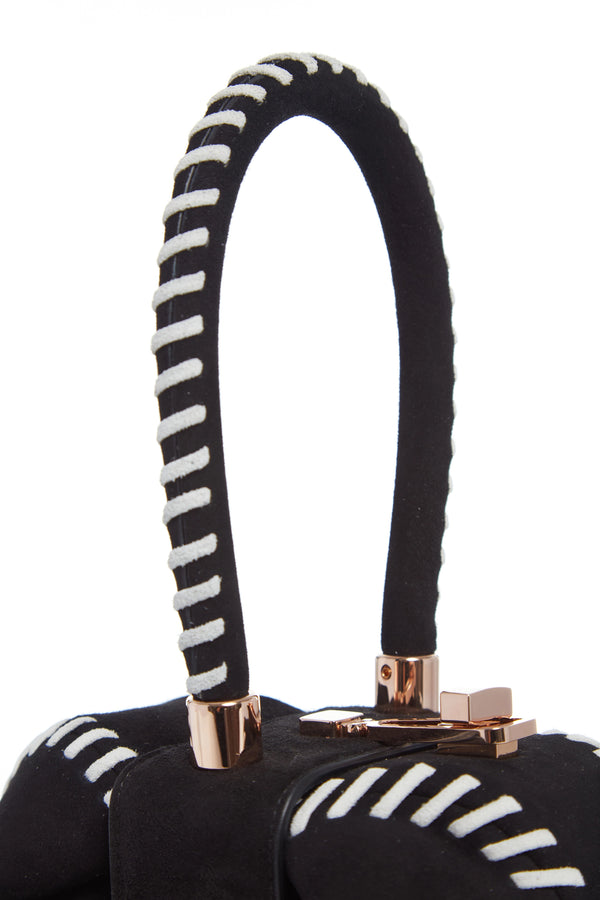 Gabriela Hearst Whipstitch Demi Bag In Black Suede