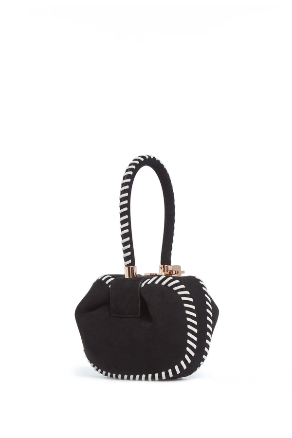 gabriela hearst Whipstitch Demi Bag in Black Suede