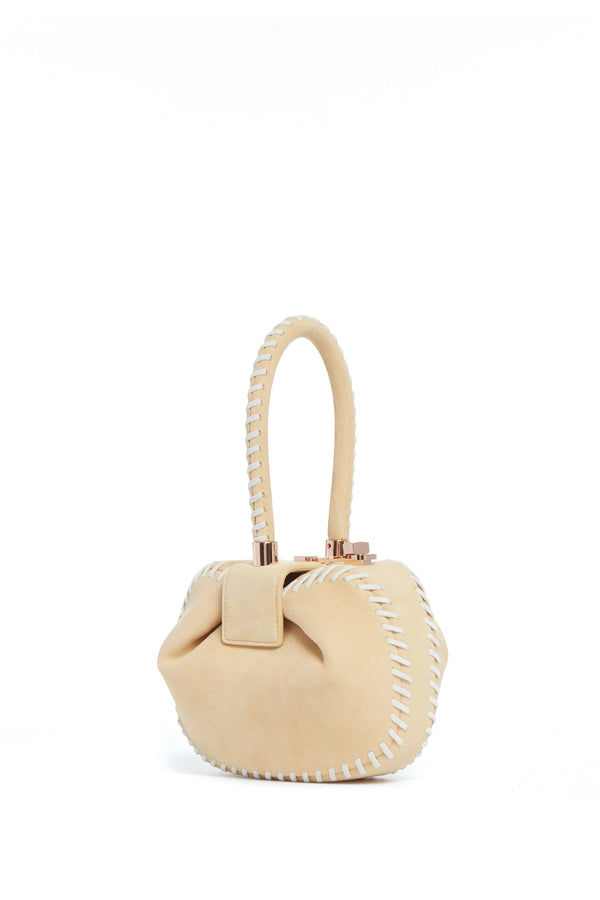 gabriela hearst Whipstitch Demi Bag in Nude Suede
