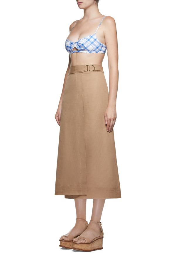 Gabriela Hearst Gaia Bralette In Blue Check Upcycled Cotton