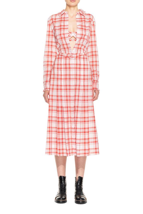 Gabriela Hearst Gaia Bralette In Red Check Upcycled Cotton